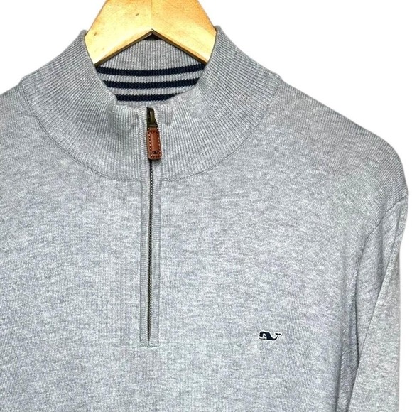 Vineyard Vines Other - Vineyard Vines Men's Gray Quarter Zip Pullover Sweater Whale Logo Size L